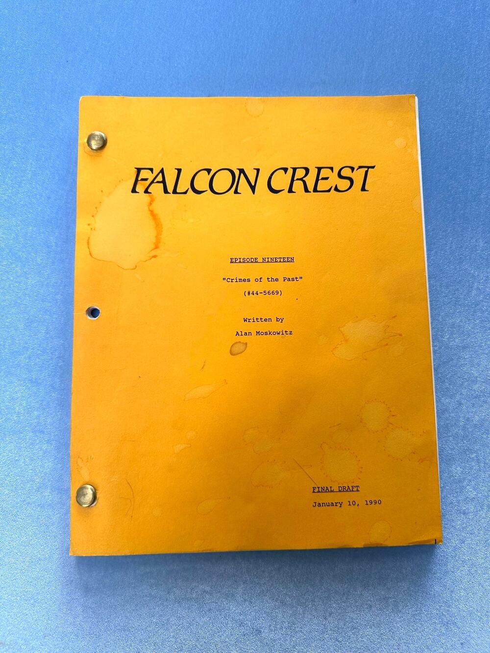 FALCON CREST Original TV Script 1990 Final Draft "Crimes of the Past" Season 9